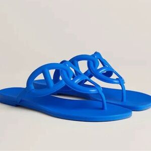 Hermes blue slippers brand new never worn